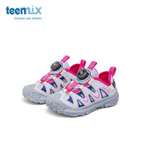 天美意童鞋女童鞋子2025夏季透气网鞋软底舒适透气儿童运动鞋 粉荔色 34码