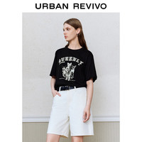 URBAN REVIVO UYY450073 美式复古猫咪印花 女士T恤