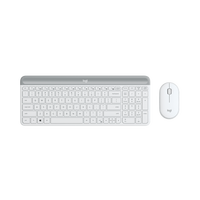 罗技 logitech 时尚系列 全尺寸无线办公键鼠套装 MK470 芍药白