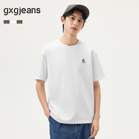 gxg.jeans男装时尚绣花基础宽松圆领短袖T恤25年夏新品 175/
