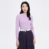 春夏长袖通勤百搭时尚宽松针织上衣针织衫女