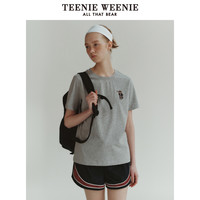 TeenieWeenie小熊圆领宽松短袖T恤上衣女夏款休闲时尚洋气