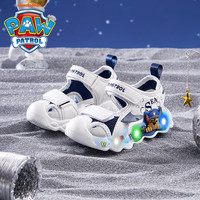 汪汪队亮灯鞋子2025夏季男童沙滩鞋透气时尚儿童防撞运动凉鞋 蓝色阿奇 25码