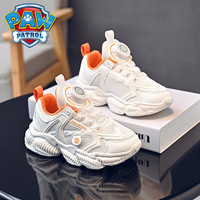 汪汪队童鞋运动鞋女童小白鞋2025春秋大童纽扣儿童老爹鞋 米/桔子橙 28