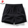 pierre cardin 皮尔·卡丹 皮尔卡丹夏季新款男士短裤速干透气大裤衩休闲运动沙滩裤男士款 黑色 4XL