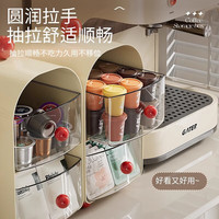 佳立方双层抽屉茶包收纳盒抽屉式办公室茶水间吧台桌面胶囊咖啡多层置物