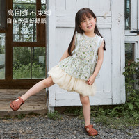 尼多熊2025夏季女宝宝网纱花苞裤婴儿纯色短裤甜美透气夏装 灰粉花苞