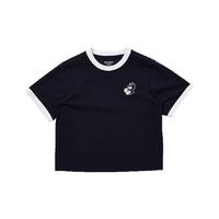 马拉丁 童装儿童T恤25夏装男小童印花撞色冰氧酷短袖T恤