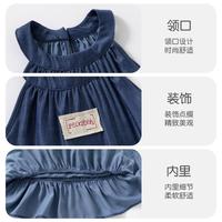 【沙滩户外】女童连衣裙夏季儿童洋气公主裙宝宝牛仔色吊带裙