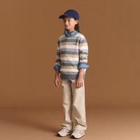 【大小童同款】Gap女童2024秋冬款撞色条纹毛衣儿童装666924