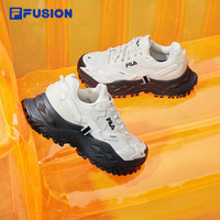 FILA FUSION斐乐潮牌女子硬糖老爹鞋夏季透气厚底增高休闲运动鞋 棉花糖/银-MM 37.5