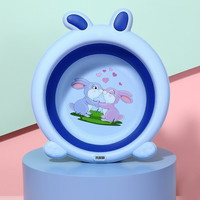 亿美 imate 婴儿洗脸盆 新生儿小盆子 蓝色 送挂钩