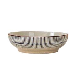 CERAMICS 日式复古陶瓷碗盘餐具双耳盘家用釉下彩2025防烫鱼盘