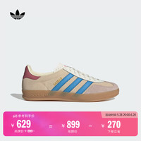adidas 阿迪达斯 「T头鞋」GAZELLE INDOOR板鞋德训鞋男女阿迪达斯三叶草 岩层沙暴土/脉冲蓝/粉白     37