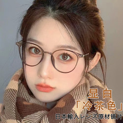镜谚 老花镜女士时尚显年轻老花眼镜女品牌高清防蓝光茶色框 老花200度(55-59岁)+茶框