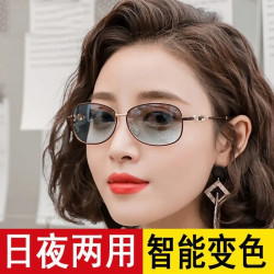森罗慕彤 日夜两用变色太阳镜女 茶框灰色