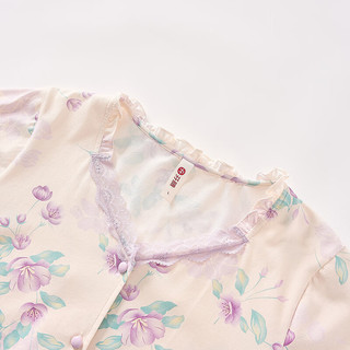 芬腾睡衣女士2025年夏季100%纯棉新中式七分裤薄款家居服套装