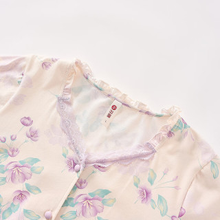 芬腾睡衣女士2025年夏季100%纯棉新中式七分裤薄款家居服套装