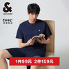 杰克琼斯 杰克·琼斯（JACK&JONES）男装T恤男春夏无忧搭舒适男士短袖清凉多色上衣纯色水洗不易走形 藏蓝色E33 195/112A/XXXL