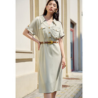 独束大码女装【黑标系列智性通勤】 通勤职场连衣裙2024夏季 卡其 L (尺码:2)