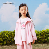 Converse 匡威童装女童皮肤衣夏季儿童连帽遮阳外套卡通印花 朝霞粉 155 /72 【身高152-158cm】