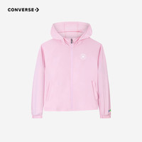 Converse 匡威童装女童皮肤衣夏季儿童连帽遮阳外套卡通印花 朝霞粉 120 /60 【身高110-116cm】