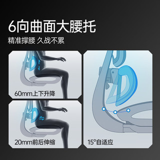 傲风G5专业版电竞椅人体工学椅电脑椅办公椅人工力学座椅游戏椅标准款 G5专业版【6向追腰 标准款】蓝