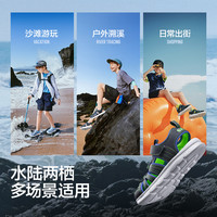 【香菇来了】斯凯奇小护甲儿童户外包头凉鞋涉水防滑溯溪鞋 男童/炭灰色/蓝色/CCBL 36码