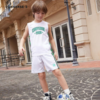 Converse 匡威童装男童背心+短裤2件套夏季网眼透气儿童运动套装 深薄荷 140 /68 【身高128-140cm】