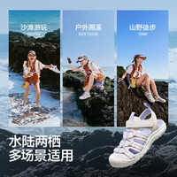 Skechers斯凯奇小护甲儿童户外运动包头凉鞋水陆防滑耐磨溯溪鞋 男童/木炭色/黑色/CCBK 33.5码