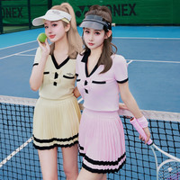 CHOPCHOP 【澳网千金】运动运动防走光针织连衣裙高尔夫网球 黑-连衣裙 S