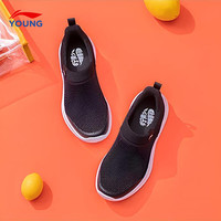 LI-NING KIDS李宁儿童鞋一脚蹬休闲跑鞋鞋男大童2025夏季大网孔透气轻便运动鞋 黑色 YKCR144-5 40  内长约26.2cm适合脚长25.2cm