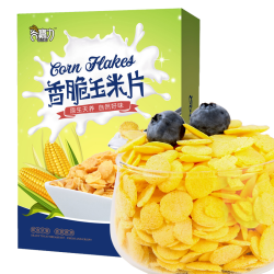 谷嘉力 谷物圈低脂即食代餐营养谷物玉米片紫薯燕麦脆圈儿童零食泡牛奶 1盒低脂玉米片