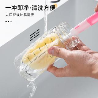 牛奶杯玻璃耐高温家用微波炉可加热豆浆杯便携外带盖刻度水杯水瓶