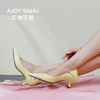 AJOY SAHU 春秋季女单鞋浅口小猫跟尖头气质百搭女单鞋通勤鞋女