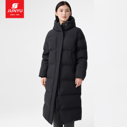 君羽 800蓬95白鹅绒蓄热里内抗静电鹅绒服 388g充绒 黑色
