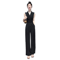 丝柏舍 SPECIAL无袖连体裤2025春夏新款女时尚收腰设计V领裁剪连体衣