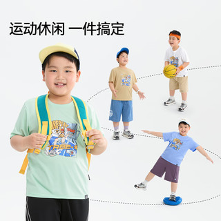 小猪托尼男童t恤速干衣儿童运动短t胖男童夏装短袖T恤青少年t恤中大童装 TABE速干短T白 140 130-145高，75-90斤