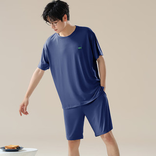 俞兆林（YUZHAOLIN）莫代睡衣男夏季薄款短袖短裤男士夏天可外穿家居服大码套装 NSANM-25520 短袖短裤套装 XL 【120～140斤】
