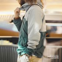 马登 MADEN工装 山系户外降落伞连帽夹克拼接撞色宽松gorpcore外套男秋