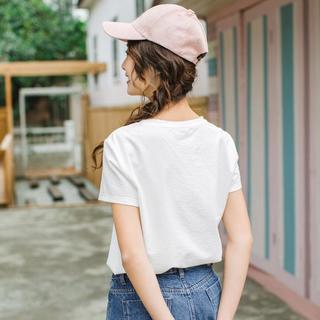 纯棉夏季圆领文艺小清新绣花时尚百搭显瘦短袖T恤女上衣