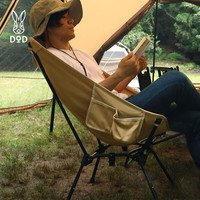 迪欧迪 折叠露营椅子月亮椅可调节沙滩钓鱼马扎C1-774 卡其色C1-774-TN