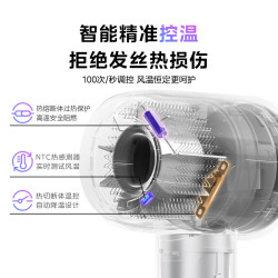 美的 高速吹风机家用吹风筒/大功率负离子护发/大风力速干/ FG208-星光紫
