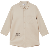 杰克·琼斯（JACK&JONES）男装七分袖衬衫男潮流外穿内搭休闲纯棉衬衣长两穿春秋衣服  常规