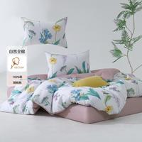 水星家纺 全棉抑菌四件套 40支全棉 100%棉 家用床上用品