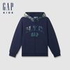 Gap 男童秋冬新款重磅抓绒格子拼接连帽卫衣儿童装外套593876