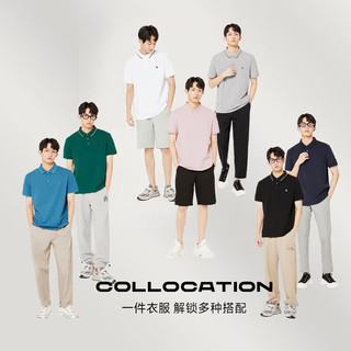 杰克·琼斯24年春季男士多色百搭翻领短袖polo衫224106035 M (175/96A) A06本白色