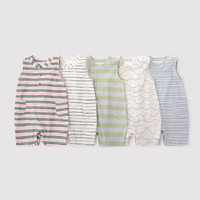 巴厘小猪宝宝夏装男宝背心哈衣女宝无袖薄款连体衣幼儿外出服夏季婴儿衣服 墨韵清风 80cm