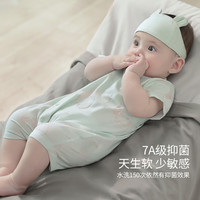 巴厘小猪新生儿婴儿衣服夏季新款初生儿短袖薄款哈衣爬爬服夏天宝宝连体衣