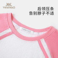 英氏(YEEHOO)女童t恤儿童短袖夏季薄款运动时尚舒适上衣中大童装洋气夏装新款1
